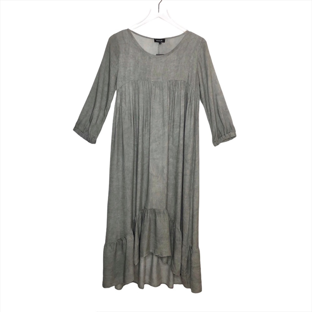 Roolee Cottagecore Gray Layered Midi Dress S